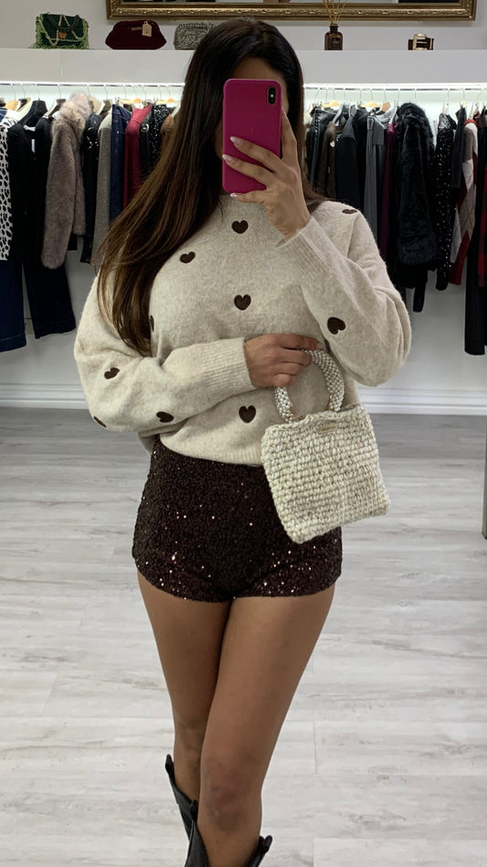 Culotte pantaloncino paillettes